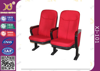 중국 접히는 백지장 H1000 * D750 *를 가진 빨간 직물 덮개 강당 의자 W550mm 협력 업체