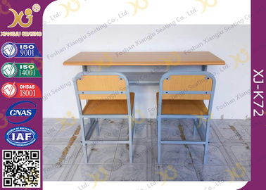 중국 합판을 가진 학교 아이를 위해 놓이는 주문을 받아서 만들어진 크기 두 배 학생 책상 및 의자 + 강철 물자 협력 업체