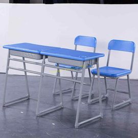 중국 HDPE PVC 탁상 세 배 각 다리로 놓이는 두 배 학생 테이블 및 의자 협력 업체
