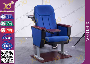 중국 반대로 얼룩 직물 정상적인 철 다리 상자 및 테이블을 가진 물자 강당 의자 협력 업체