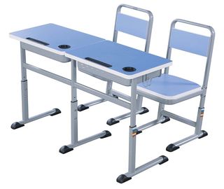 중국 두 배 초등 학교 학생 책상 및 의자는 강철 정전기 살포 1.2 MM 놓았습니다 협력 업체
