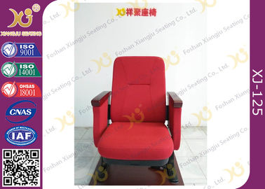 중국 PP는 경청자 의자, 조정 다리 빨간색에 있는 철회 가능한 강당 극장 착석을 위해 벗깁니다 협력 업체