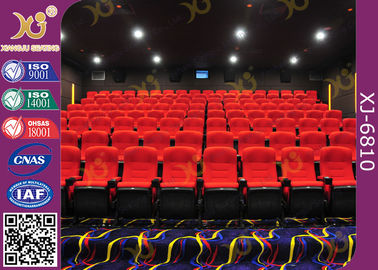 중국 방화 효력이 있는 조용한 접히는 극장은 PU 거품을 가진 의자 철 다리에 자리를 줍니다 협력 업체
