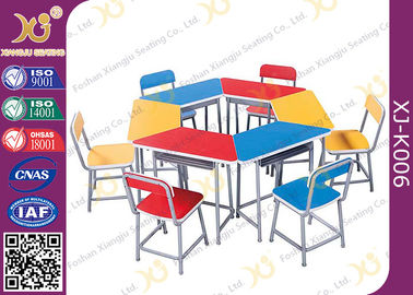 중국 다 기능적인 조합 학생 책상 및 의자는 강철 서랍/교실 가구로 놓았습니다 협력 업체