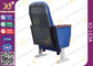 Soild 목제 팔걸이 알루미늄 발을 가진 파란 직물 의사당 의자 협력 업체